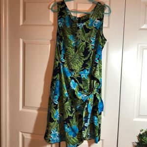 Tropical Floral Wrap Dress